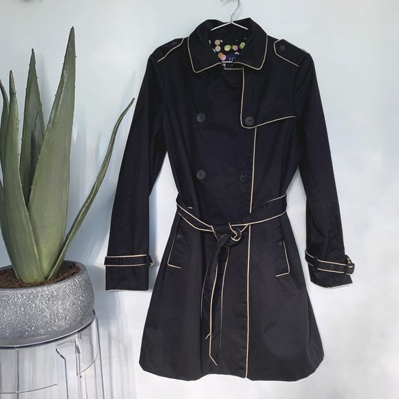 GAP Jackets & Blazers - Gap Trench Coat water resistant with contrast piping and polka dot linin…